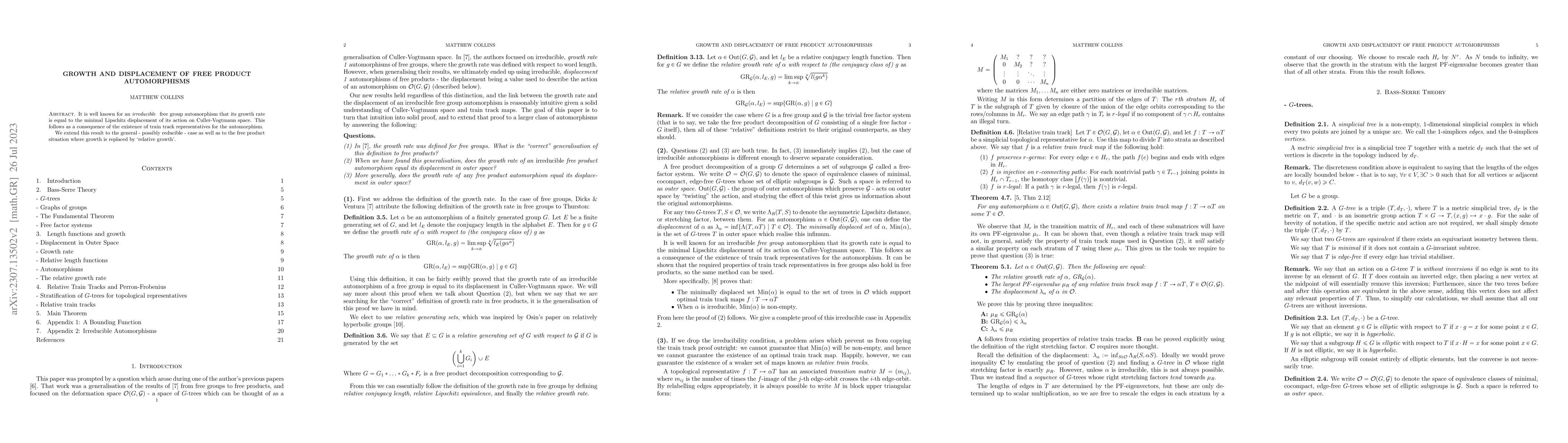 Thumbnail for Growth and displacement of free product automorphisms