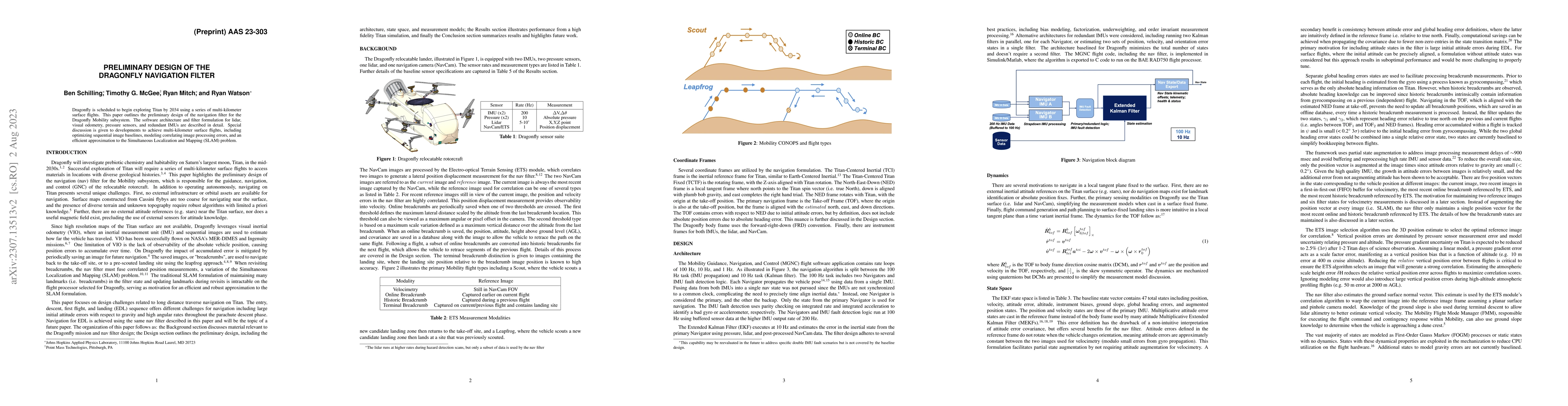 Thumbnail for Preliminary Design of the Dragonfly Navigation Filter