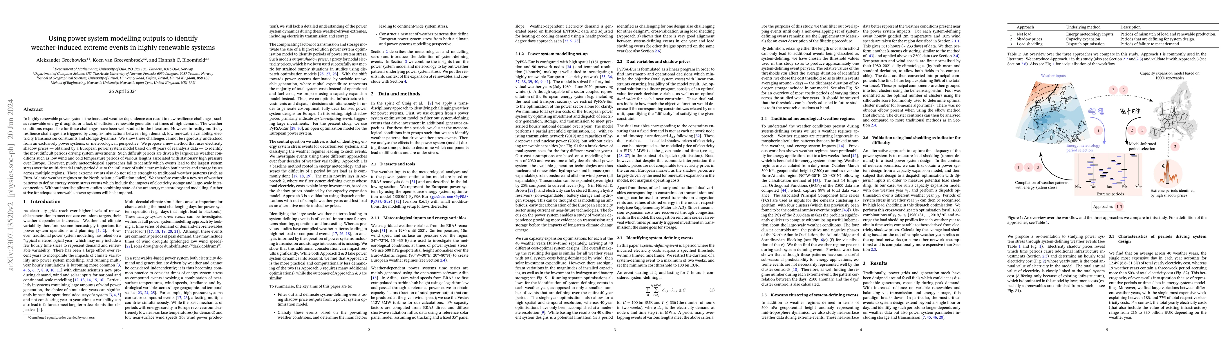 Thumbnail for Using power system modelling outputs to identify weather-induced extreme
  events in highly renewable systems