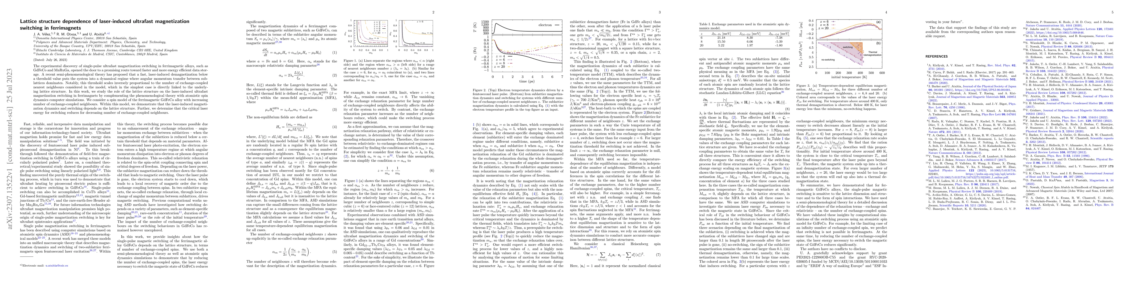 Thumbnail for Lattice structure dependence of laser-induced ultrafast magnetization
  switching in ferrimagnets