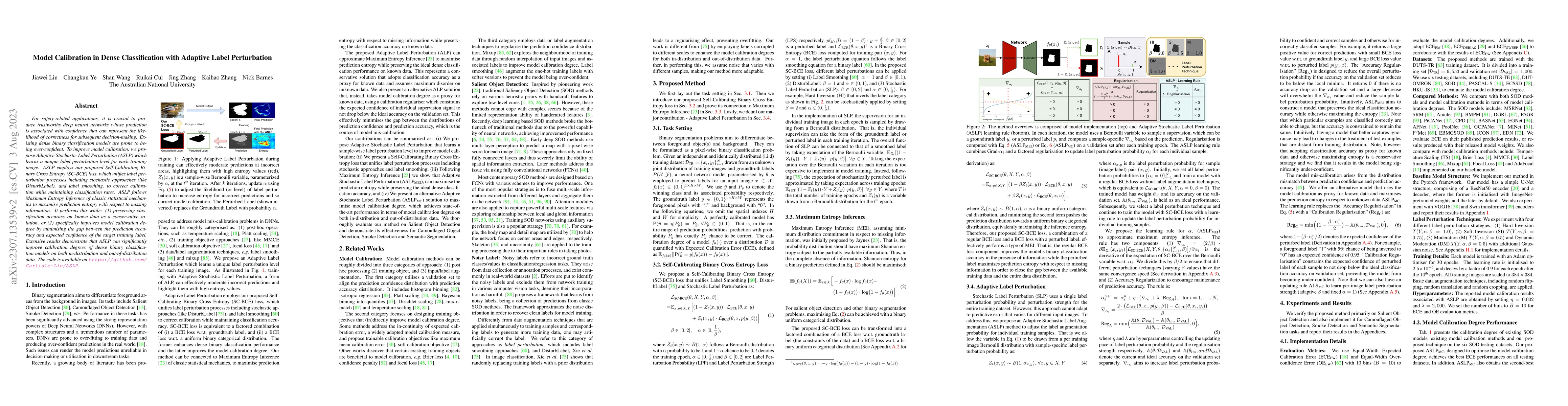 Thumbnail for Model Calibration in Dense Classification with Adaptive Label
  Perturbation