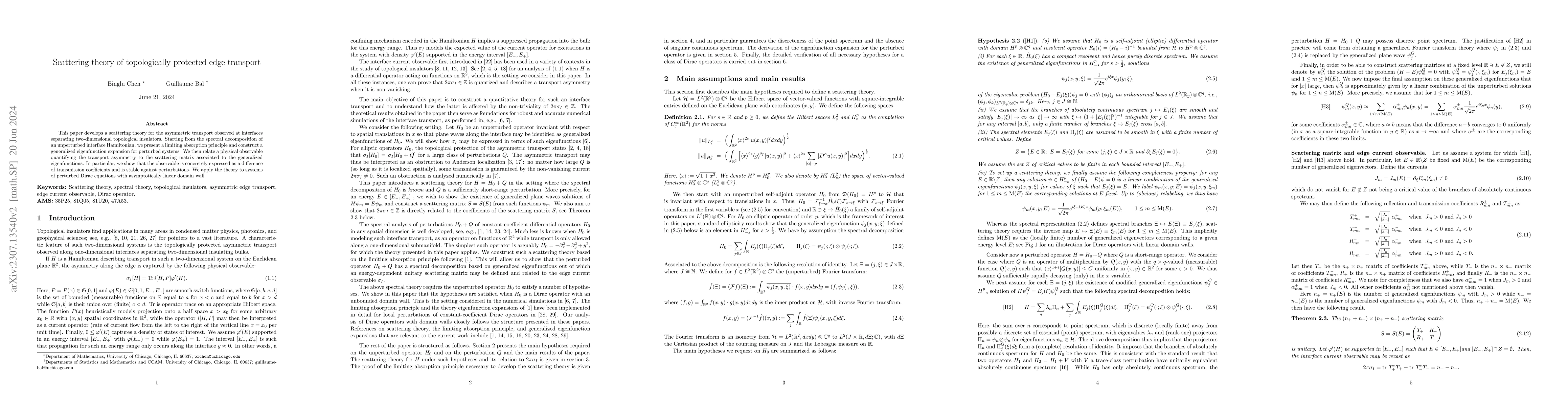 Thumbnail for Scattering theory of topologically protected edge transport