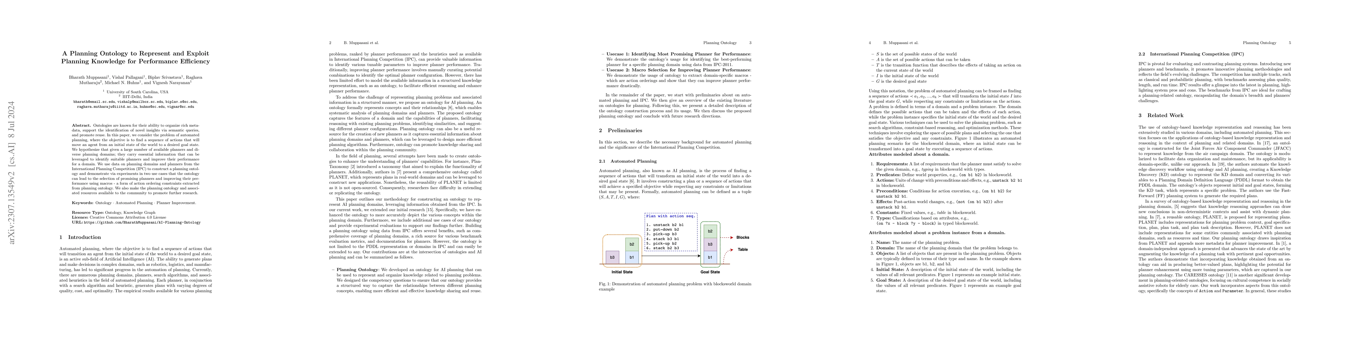 Thumbnail for A Planning Ontology to Represent and Exploit Planning Knowledge for
  Performance Efficiency