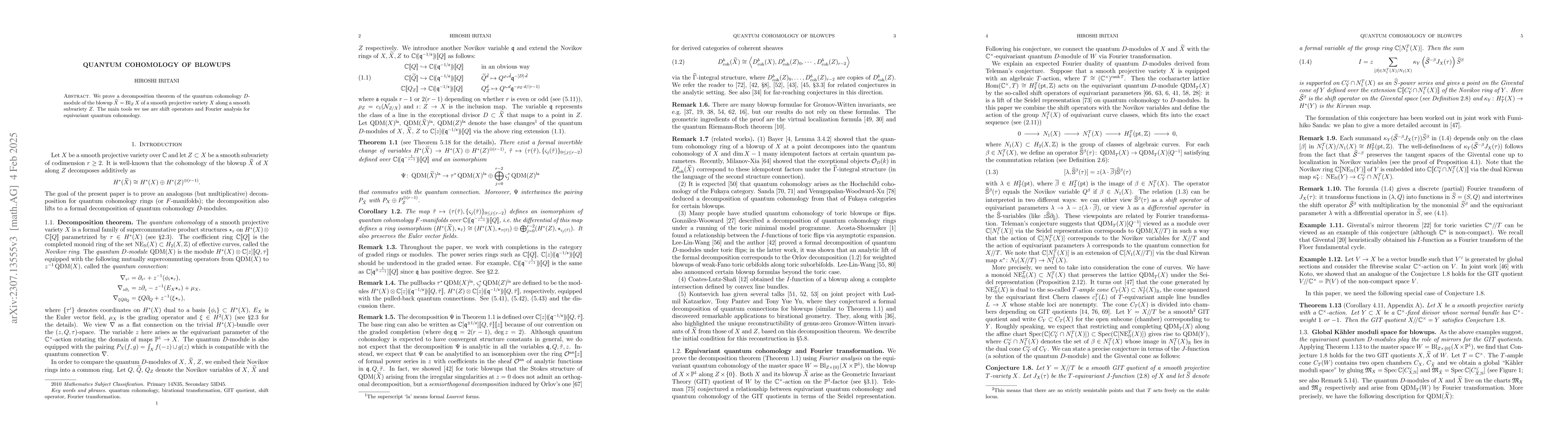 Thumbnail for Quantum cohomology of blowups