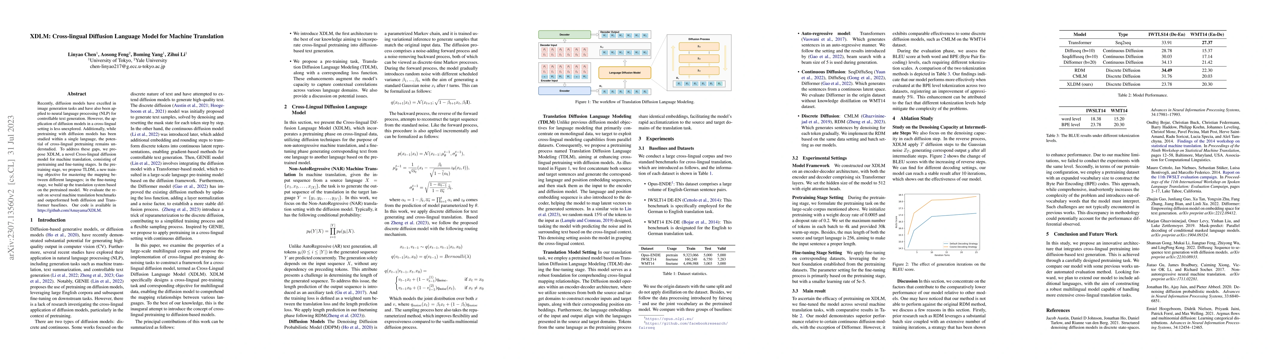 Thumbnail for XDLM: Cross-lingual Diffusion Language Model for Machine Translation