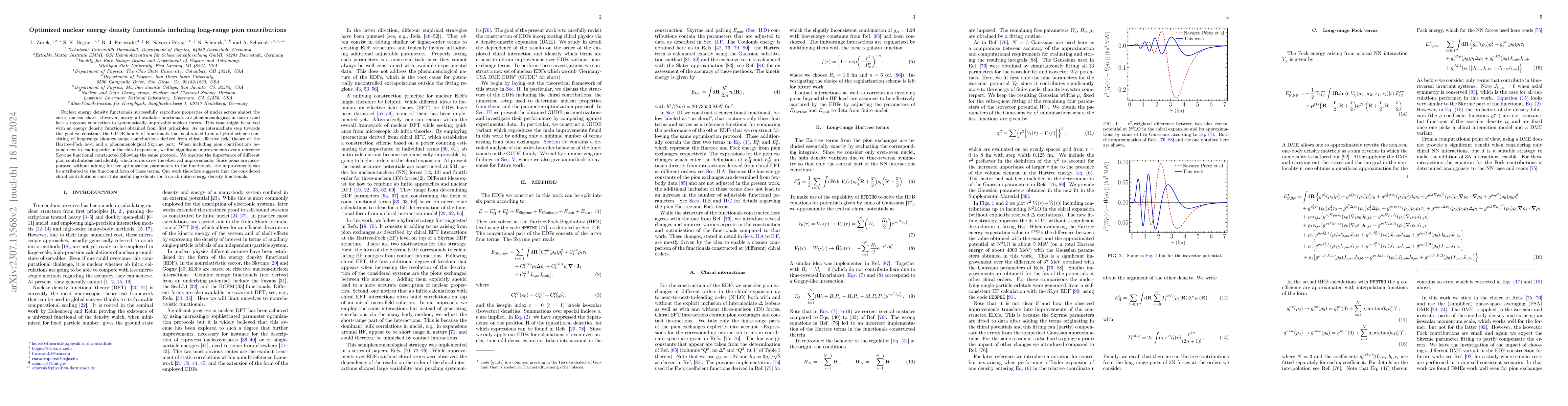 Thumbnail for Optimized nuclear energy density functionals including long-range pion
  contributions
