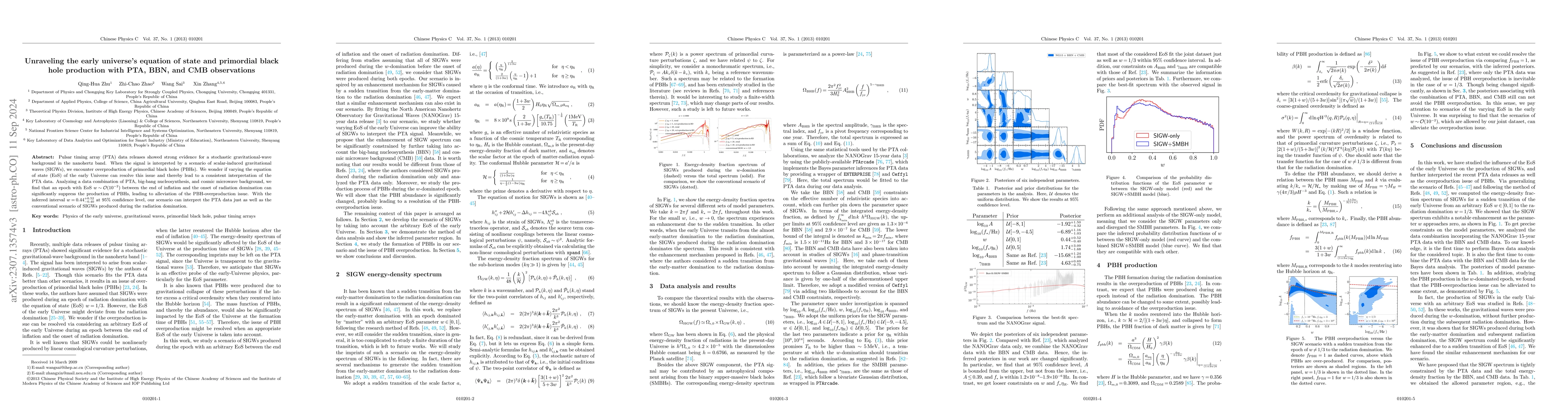 Thumbnail for Unraveling the early universe's equation of state and primordial black
  hole production with PTA, BBN, and CMB observations