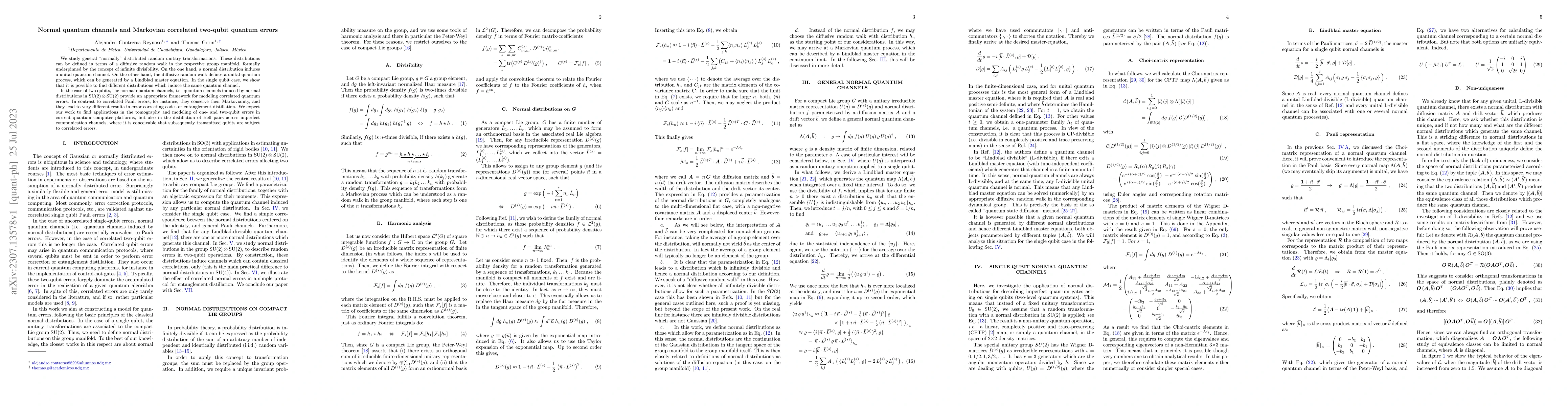 Thumbnail for Normal quantum channels and Markovian correlated two-qubit quantum
  errors