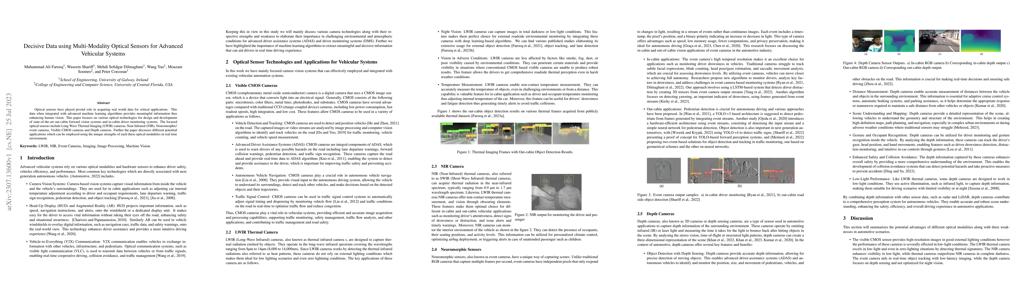 Thumbnail for Decisive Data using Multi-Modality Optical Sensors for Advanced
  Vehicular Systems
