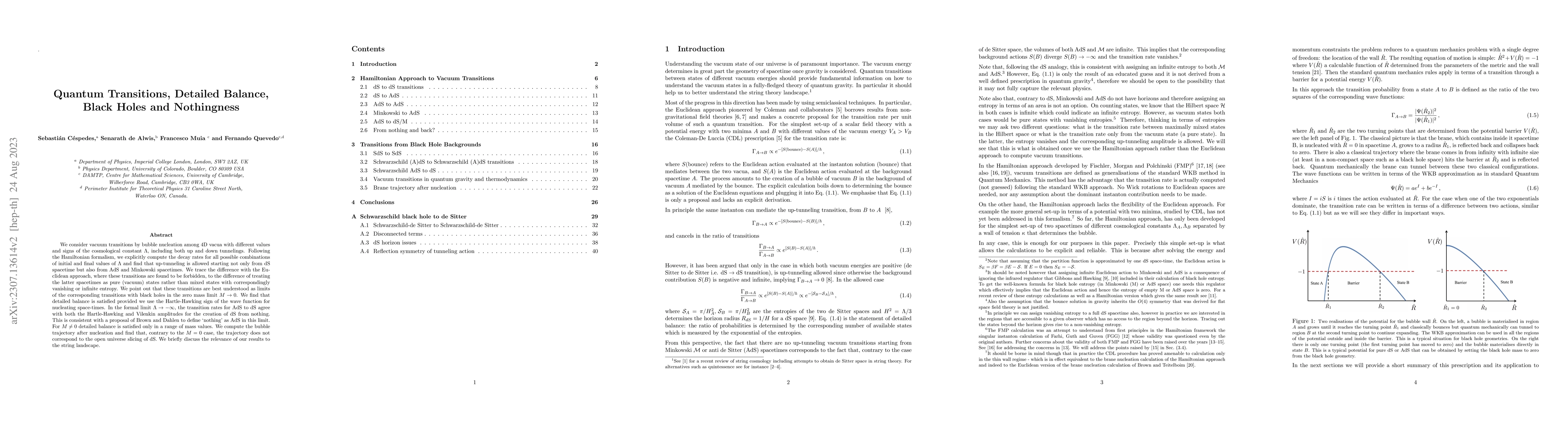 Thumbnail for Quantum Transitions, Detailed Balance, Black Holes and Nothingness