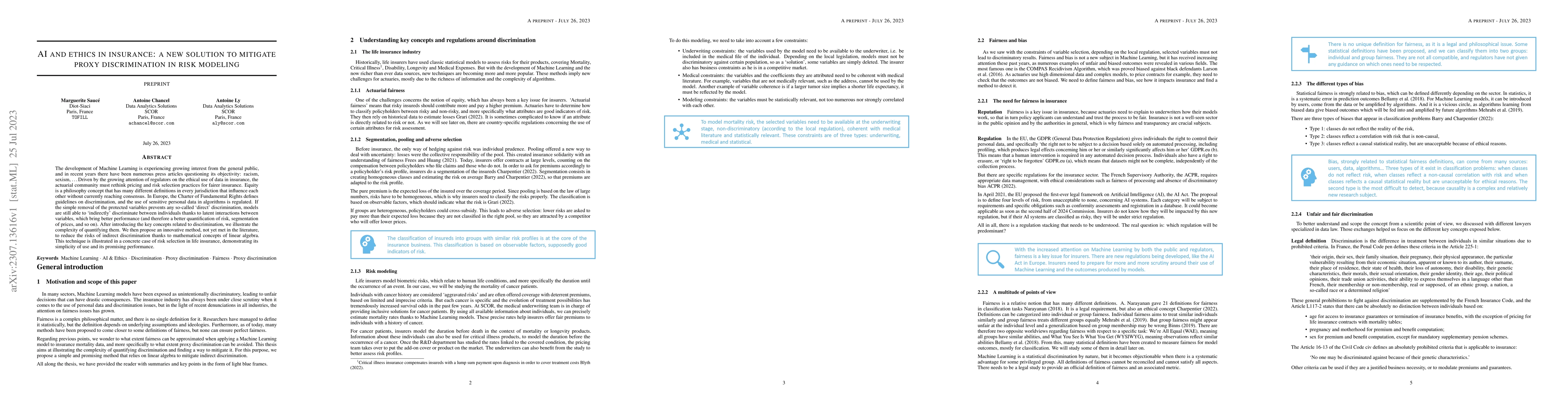 Thumbnail for AI and ethics in insurance: a new solution to mitigate proxy
  discrimination in risk modeling