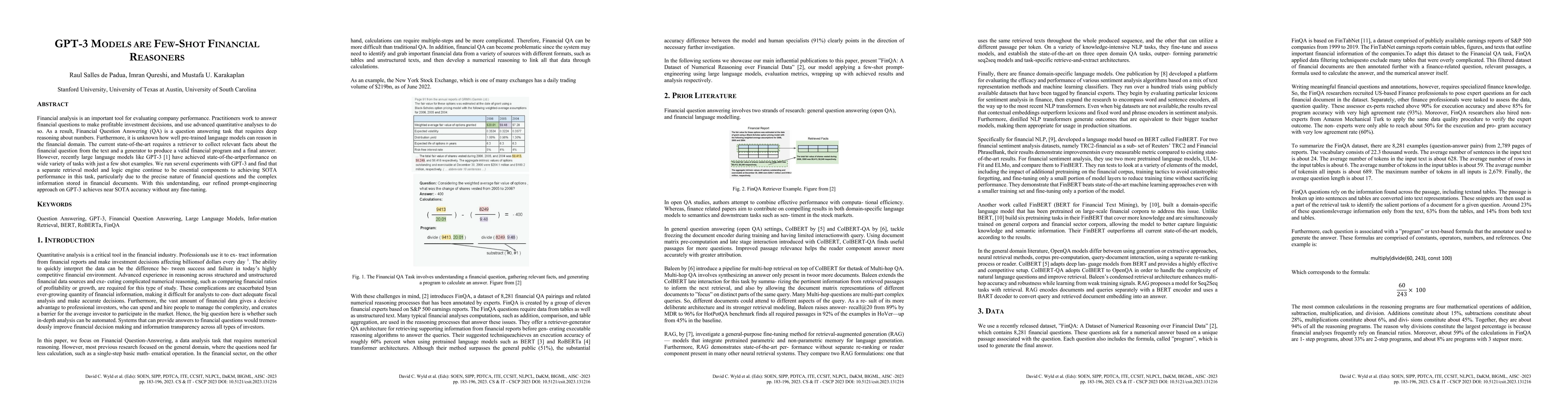 Thumbnail for GPT-3 Models are Few-Shot Financial Reasoners