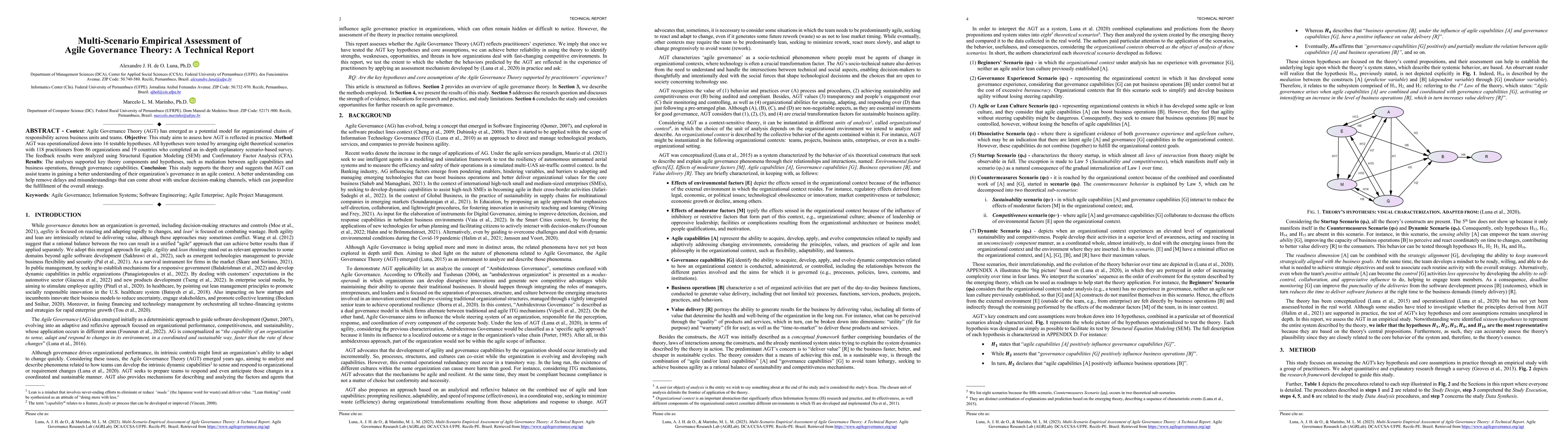 Thumbnail for Multi-Scenario Empirical Assessment of Agile Governance Theory: A
  Technical Report