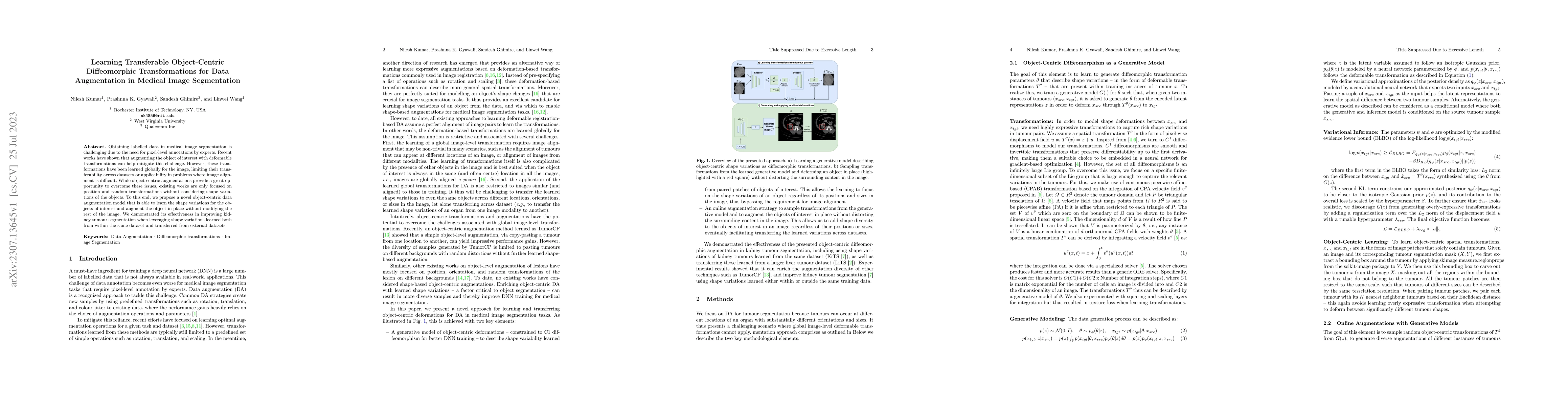 Thumbnail for Learning Transferable Object-Centric Diffeomorphic Transformations for
  Data Augmentation in Medical Image Segmentation