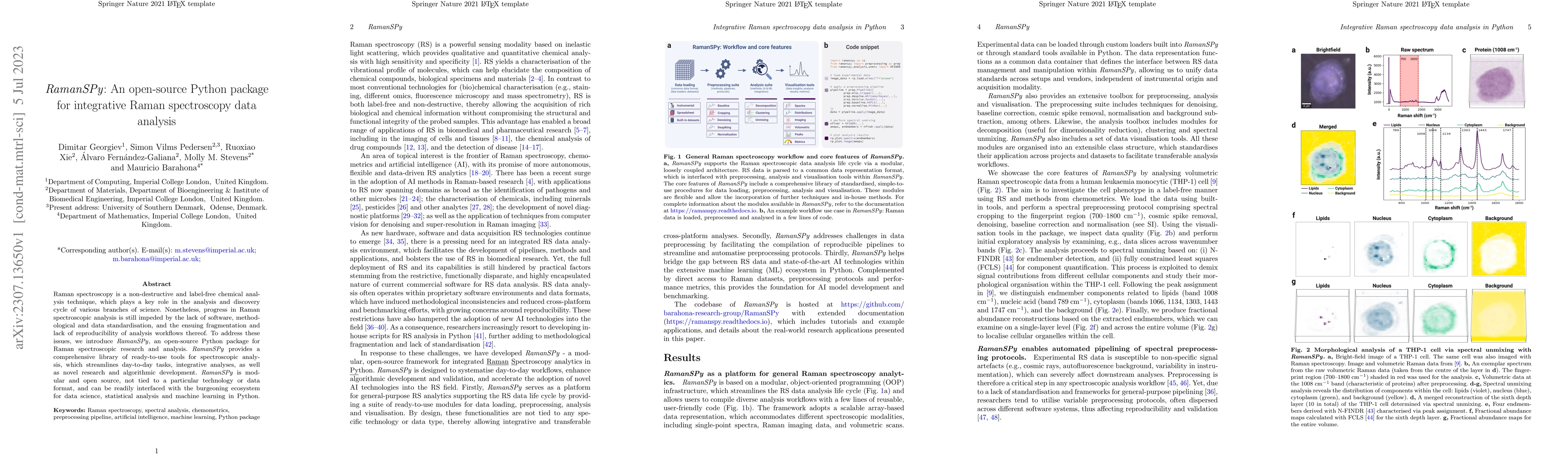 Thumbnail for RamanSPy: An open-source Python package for integrative Raman
  spectroscopy data analysis