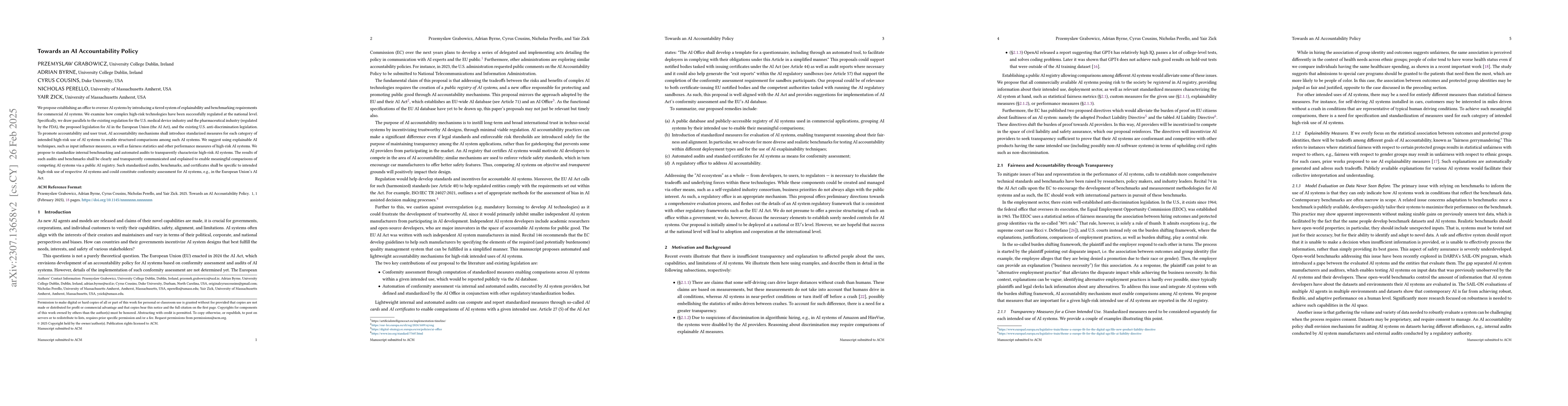 Thumbnail for Towards an AI Accountability Policy