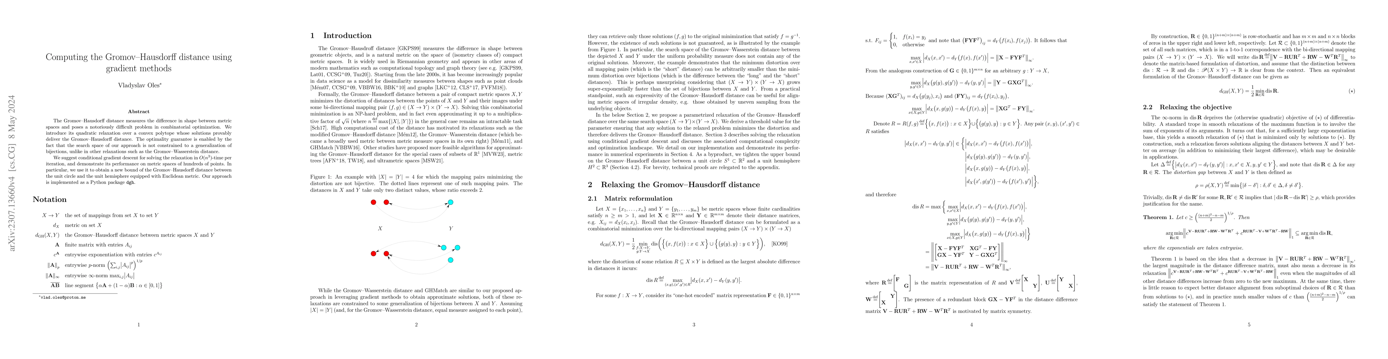 Thumbnail for Computing the Gromov--Hausdorff distance using gradient methods