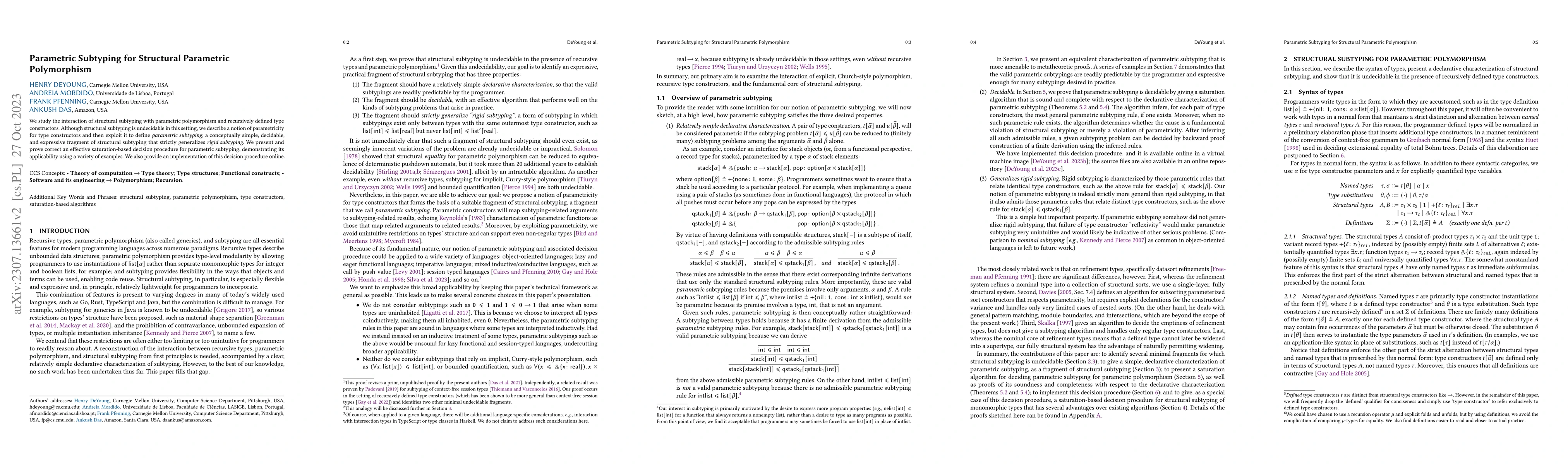 Thumbnail for Parametric Subtyping for Structural Parametric Polymorphism