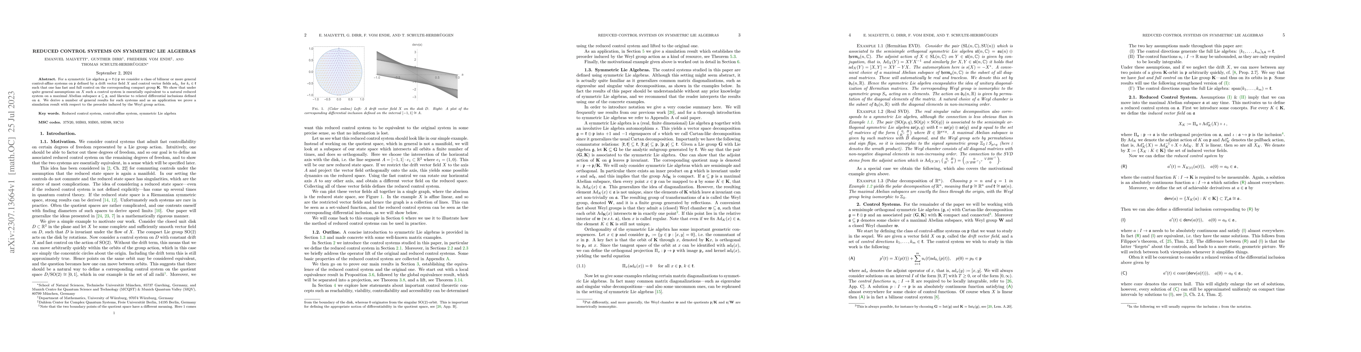 Thumbnail for Reduced Control Systems on Symmetric Lie Algebras