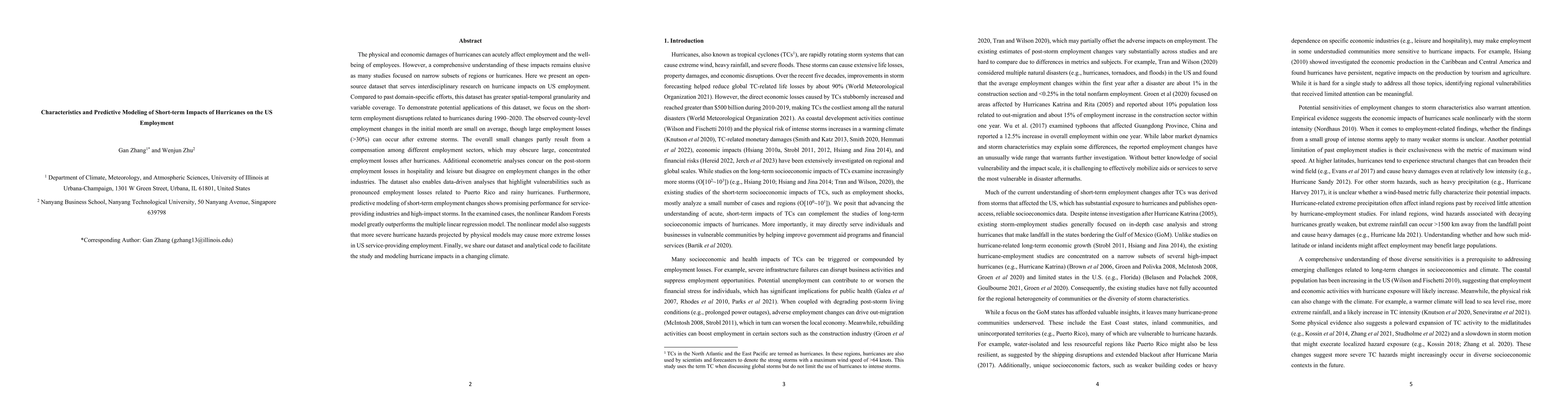 Thumbnail for Characteristics and Predictive Modeling of Short-term Impacts of
  Hurricanes on the US Employment