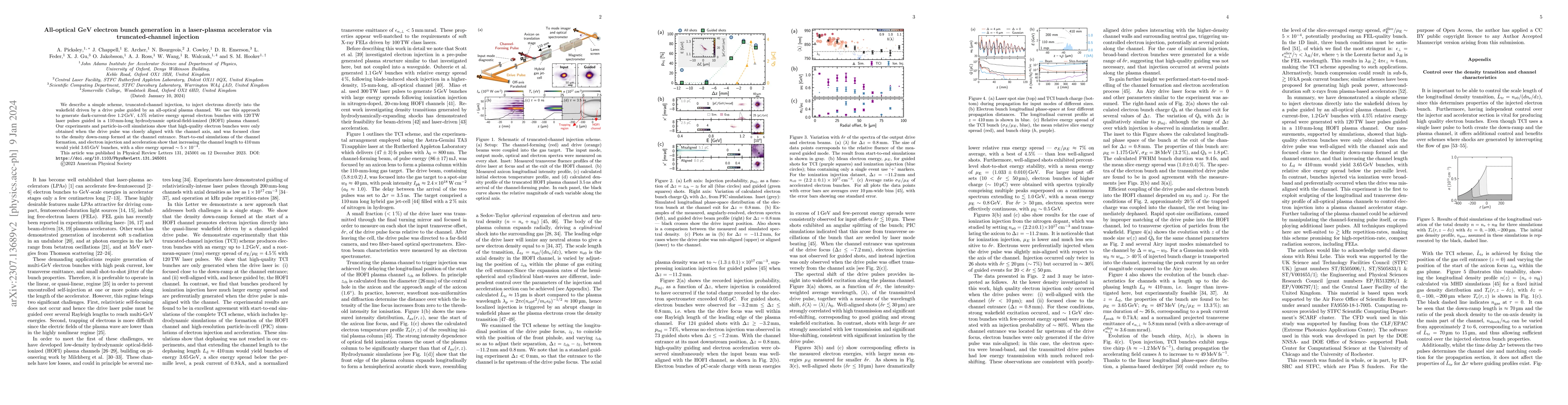 Thumbnail for All-optical GeV electron bunch generation in a laser-plasma accelerator
  via truncated-channel injection