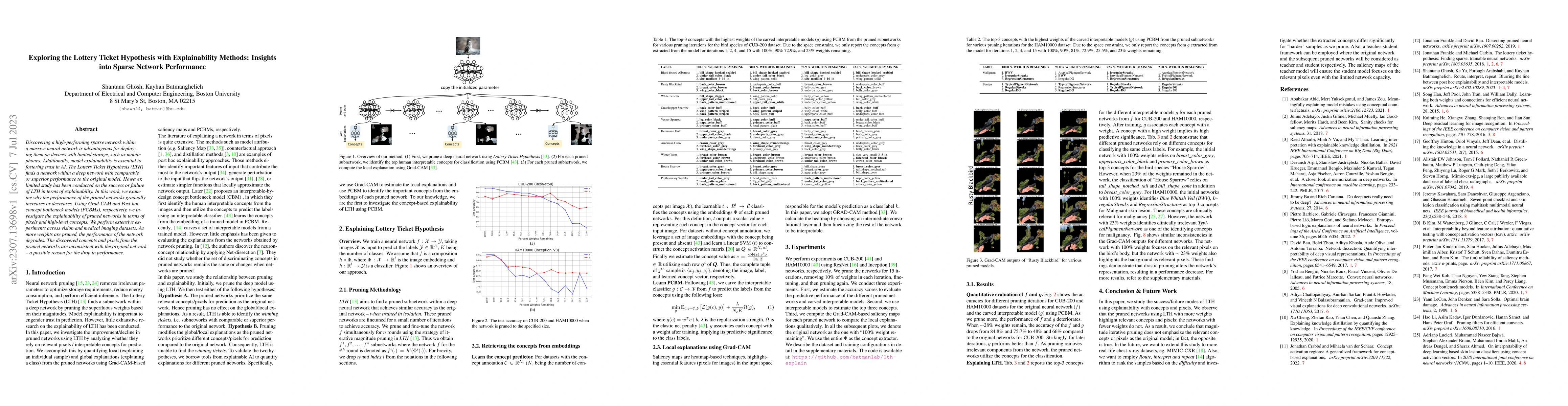 Thumbnail for Exploring the Lottery Ticket Hypothesis with Explainability Methods:
  Insights into Sparse Network Performance