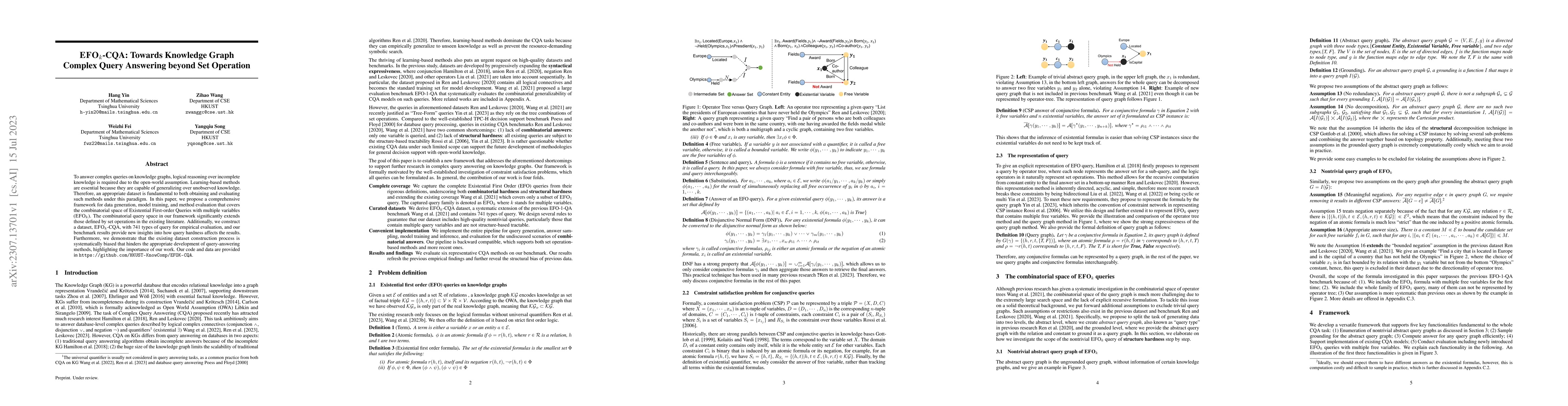 Thumbnail for $\text{EFO}_{k}$-CQA: Towards Knowledge Graph Complex Query Answering
  beyond Set Operation