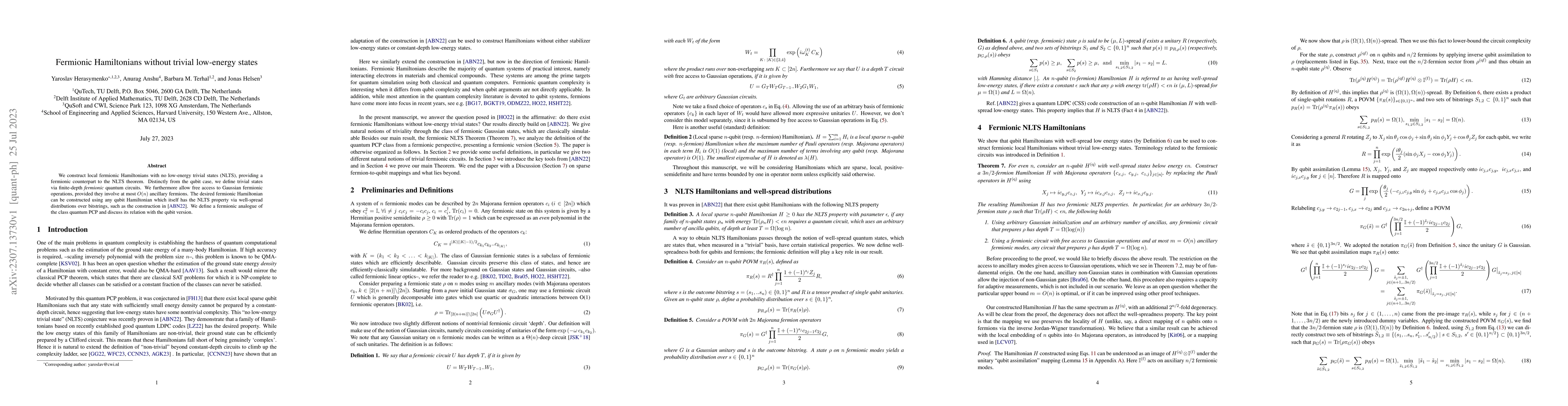 Thumbnail for Fermionic Hamiltonians without trivial low-energy states