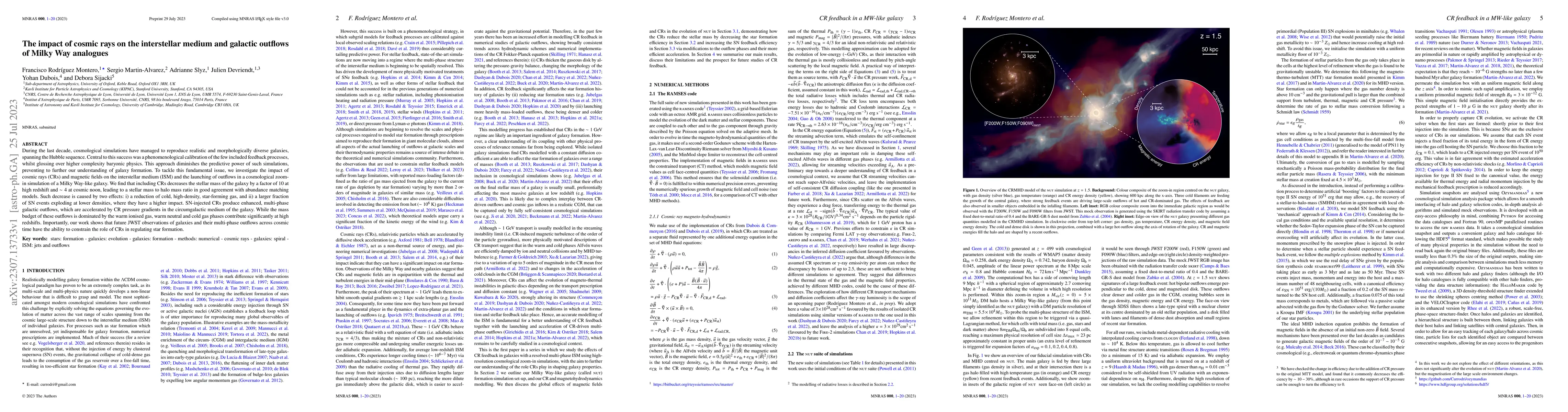 Thumbnail for The impact of cosmic rays on the interstellar medium and galactic
  outflows of Milky Way analogues
