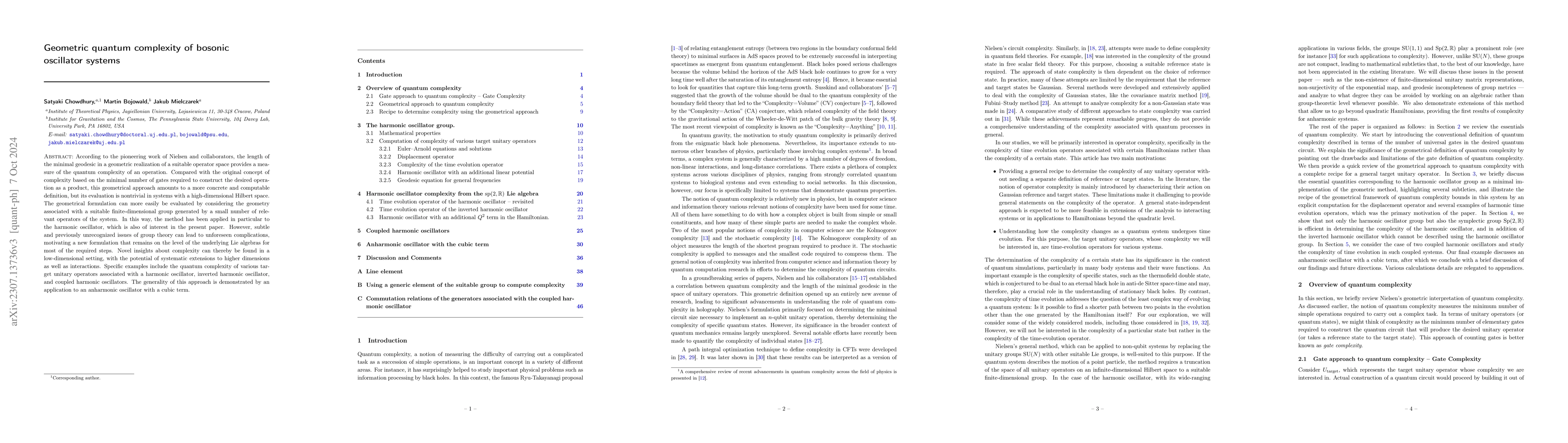 Thumbnail for Geometric quantum complexity of bosonic oscillator systems