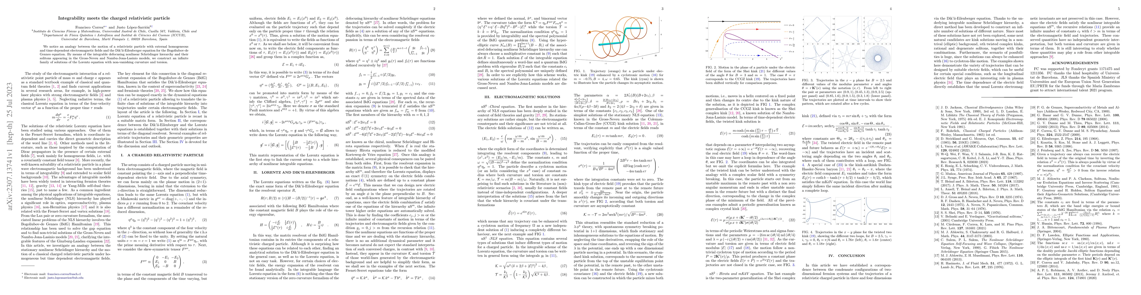 Thumbnail for Integrability meets the charged relativistic particle