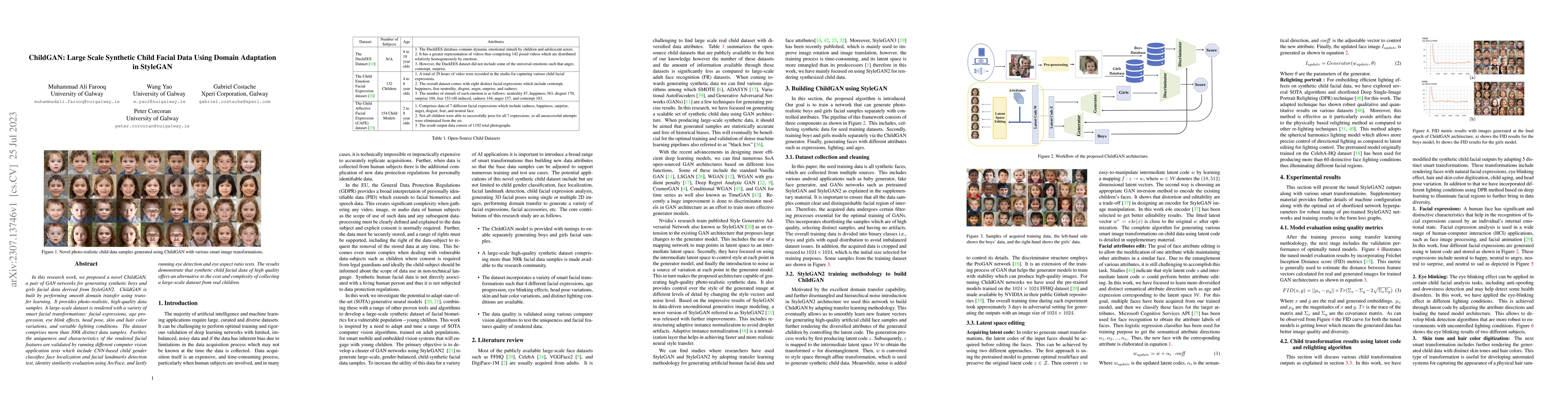 Thumbnail for ChildGAN: Large Scale Synthetic Child Facial Data Using Domain
  Adaptation in StyleGAN