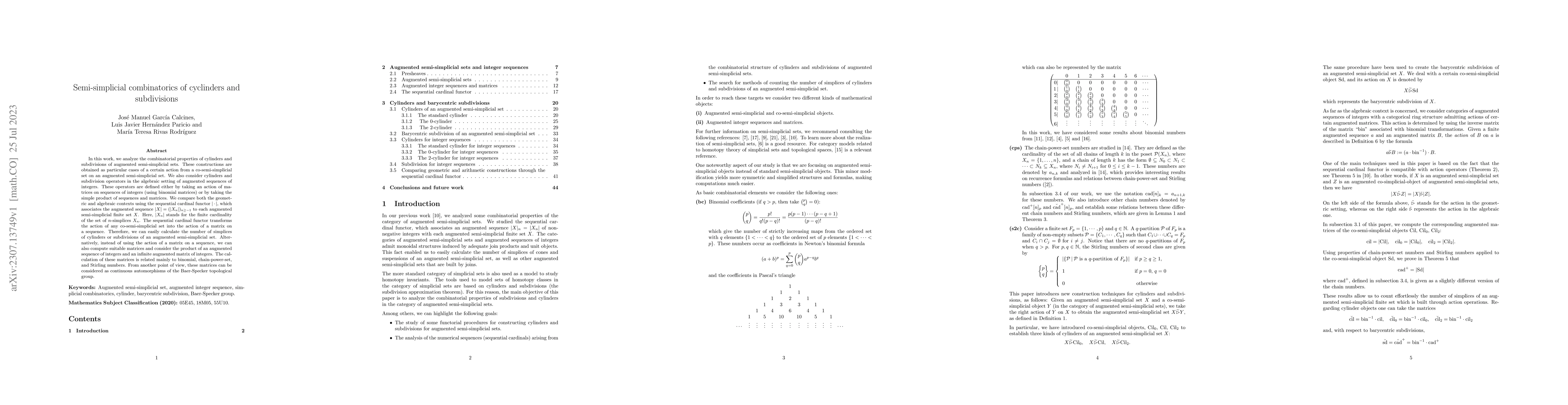 Thumbnail for Semi-simplicial combinatorics of cyclinders and subdivisions