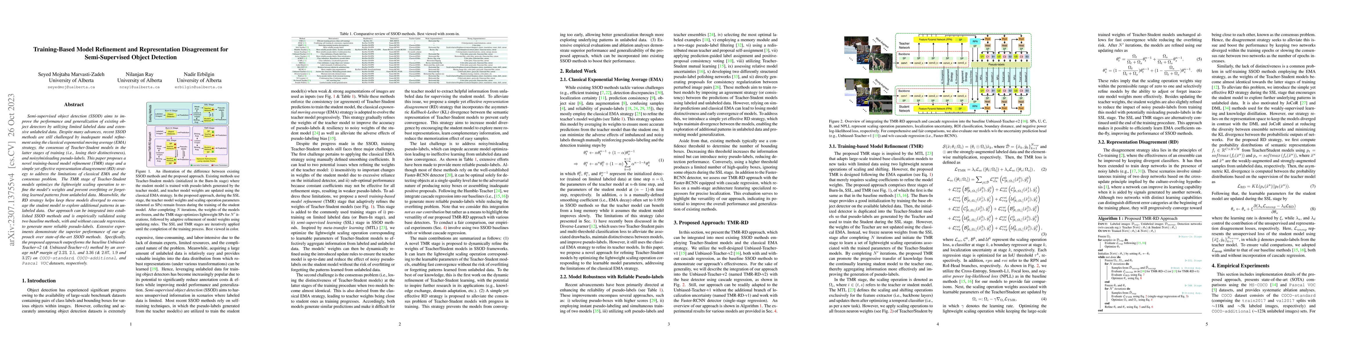 Thumbnail for Training-based Model Refinement and Representation Disagreement for
  Semi-Supervised Object Detection