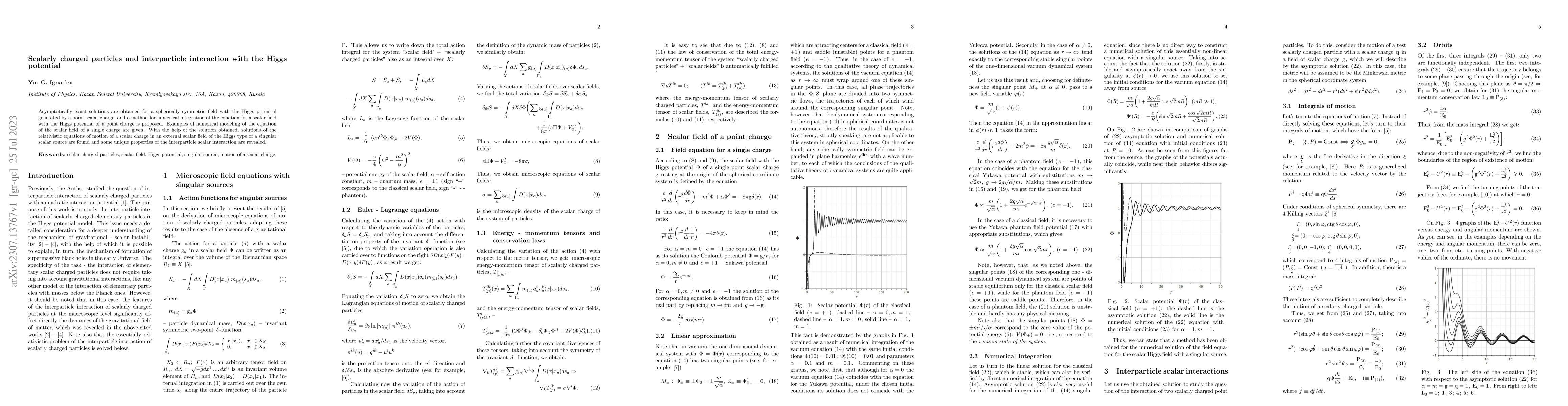 Thumbnail for Scalarly charged particles and interparticle interaction with the Higgs
  potential