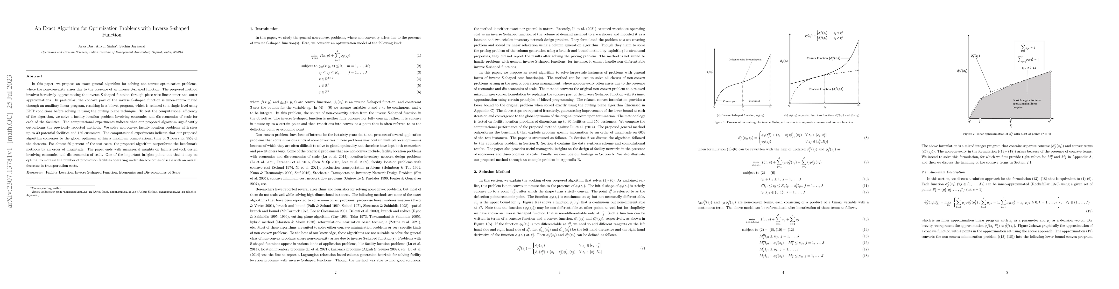 Thumbnail for An Exact Algorithm for Optimization Problems with Inverse S-shaped
  Function