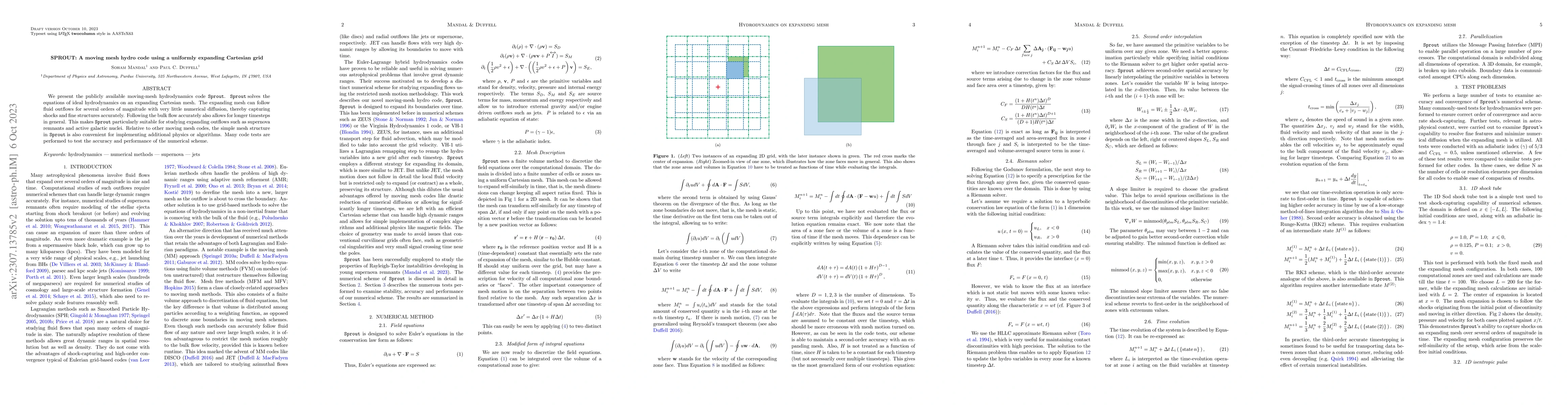Thumbnail for SPROUT: A moving mesh hydro code using a uniformly expanding Cartesian
  grid