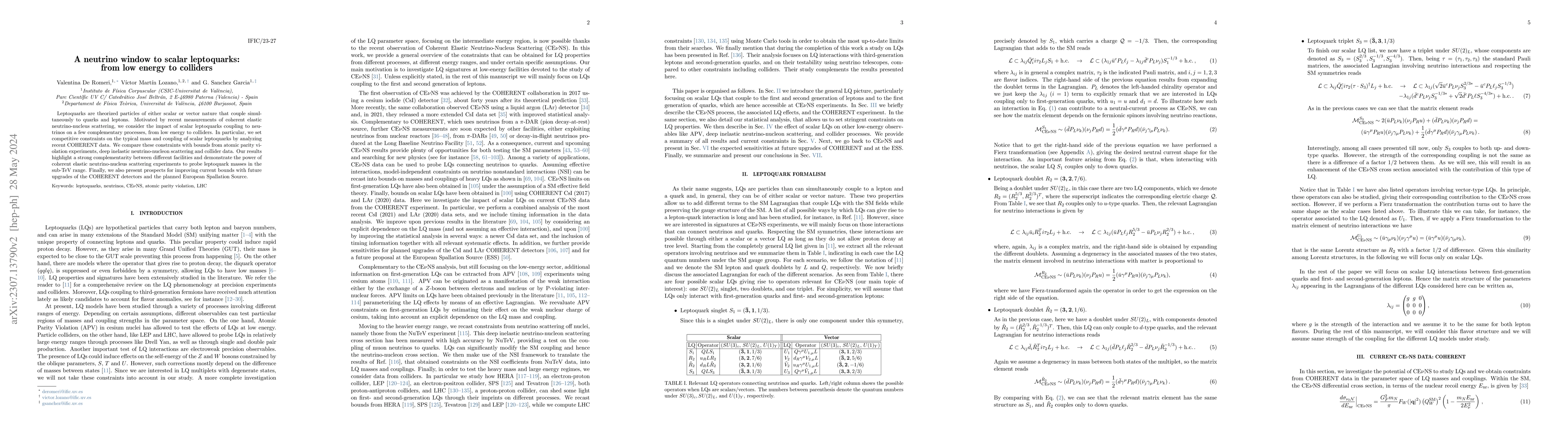 Thumbnail for A neutrino window to scalar leptoquarks: from low energy to colliders