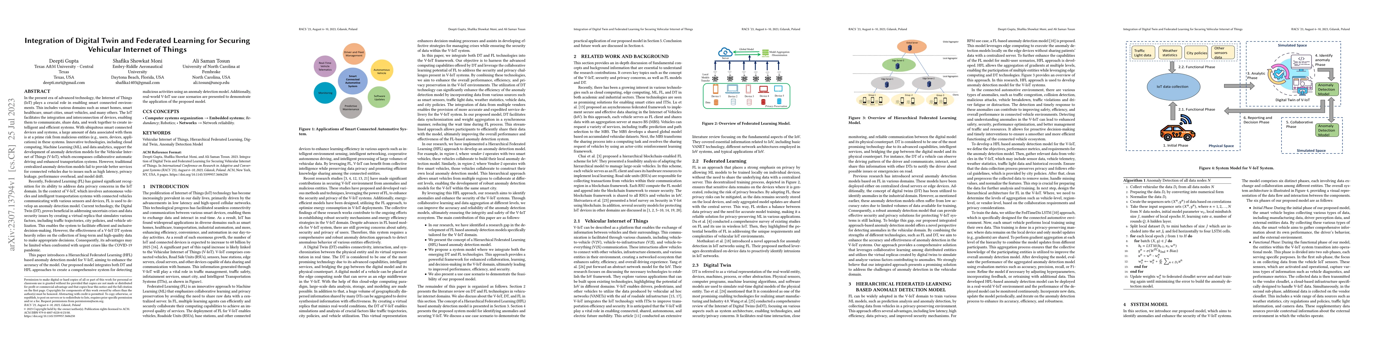 Thumbnail for Integration of Digital Twin and Federated Learning for Securing
  Vehicular Internet of Things