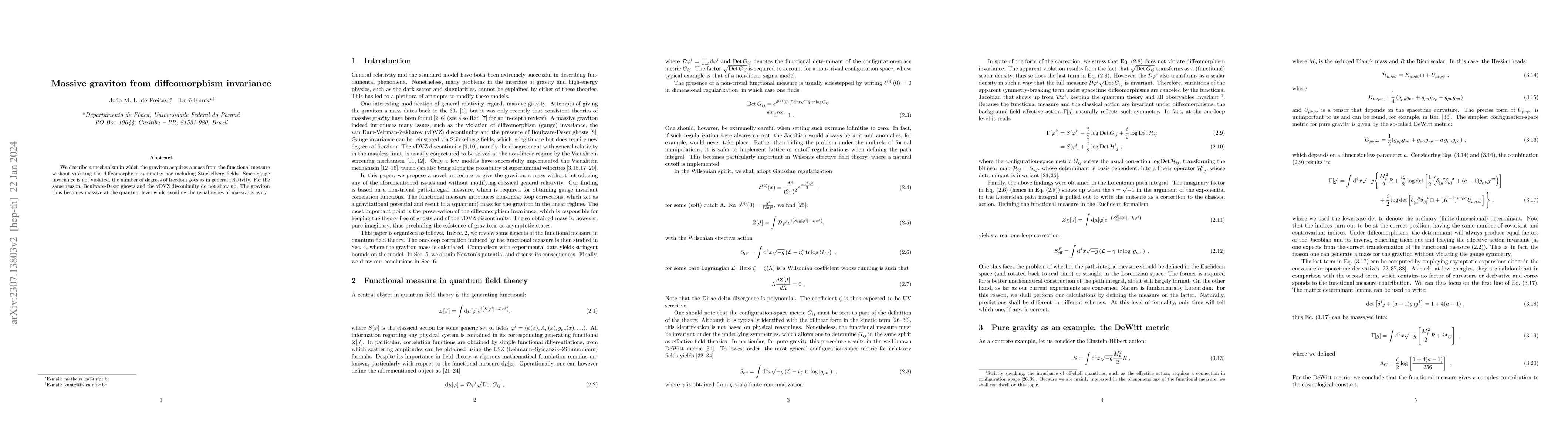 Thumbnail for Massive graviton from diffeomorphism invariance