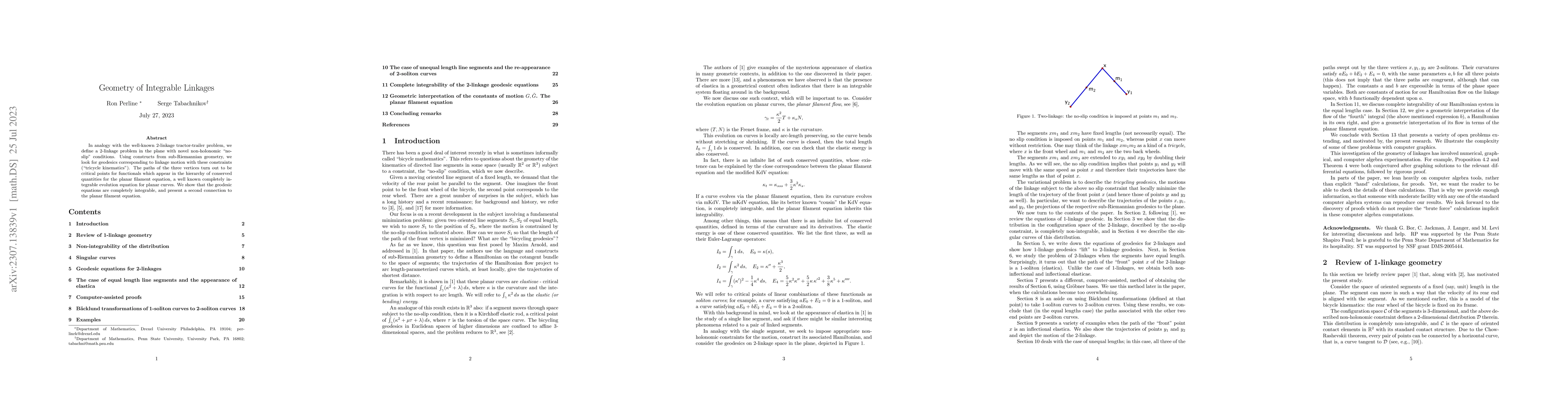 Thumbnail for Geometry of Integrable Linkages