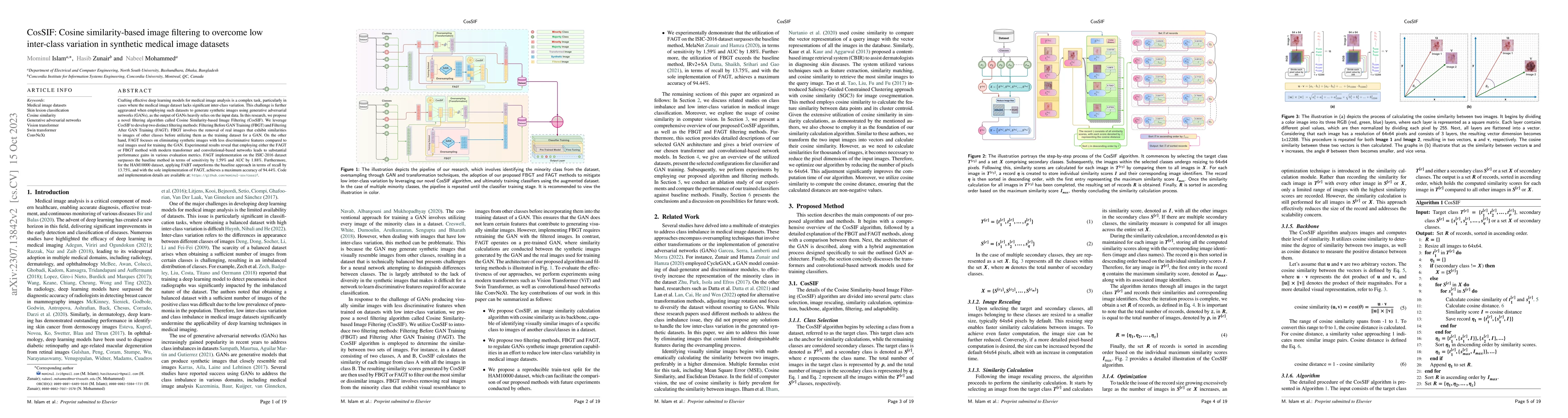Thumbnail for CosSIF: Cosine similarity-based image filtering to overcome low
  inter-class variation in synthetic medical image datasets