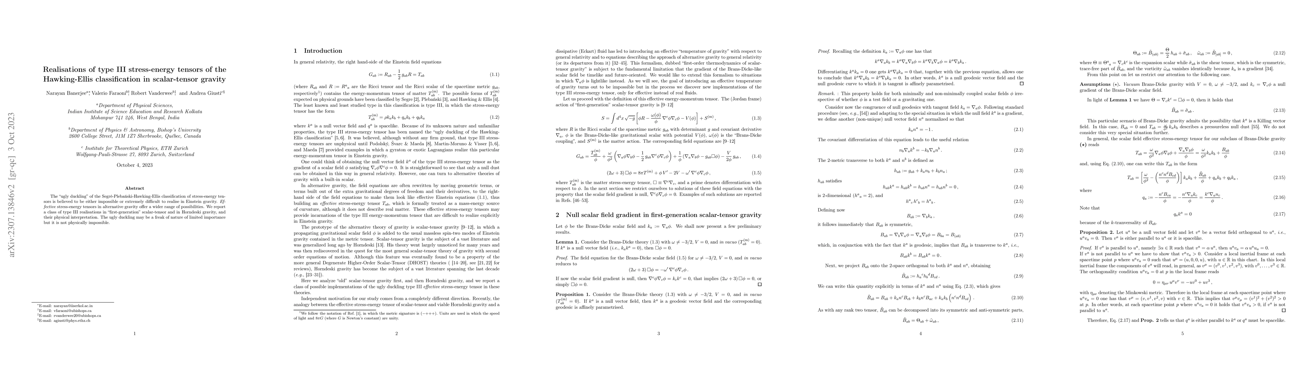 Thumbnail for Realisations of type III stress-energy tensors of the Hawking-Ellis
  classification in scalar-tensor gravity