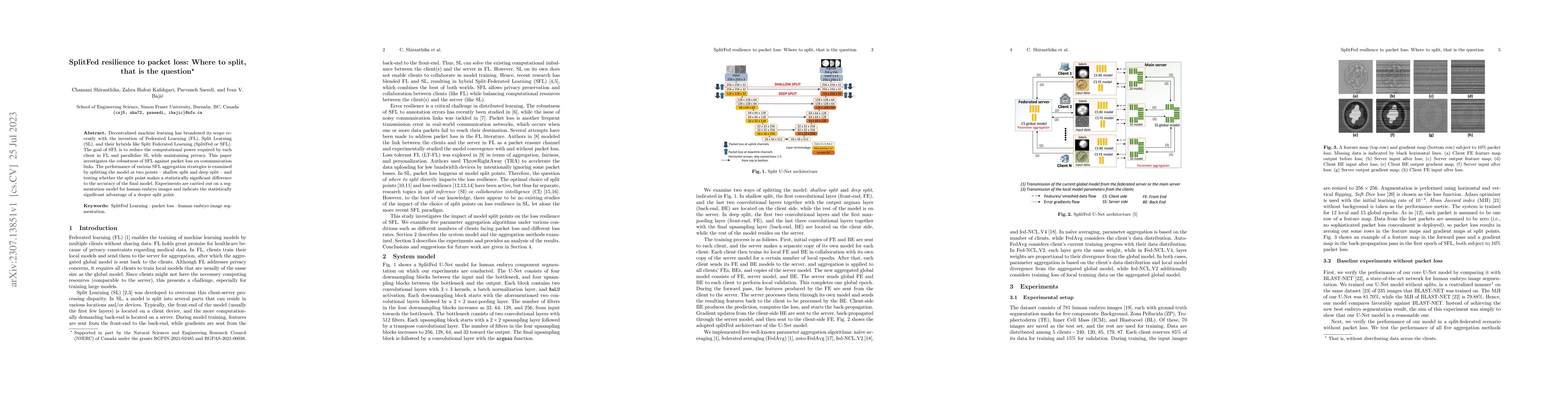 Thumbnail for SplitFed resilience to packet loss: Where to split, that is the question