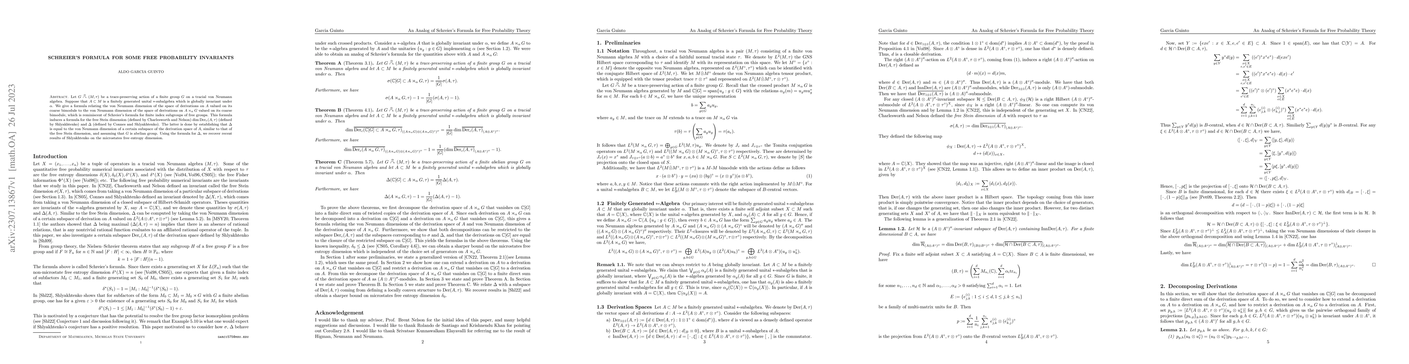 Thumbnail for Schreier's Formula for some Free Probability Invariants