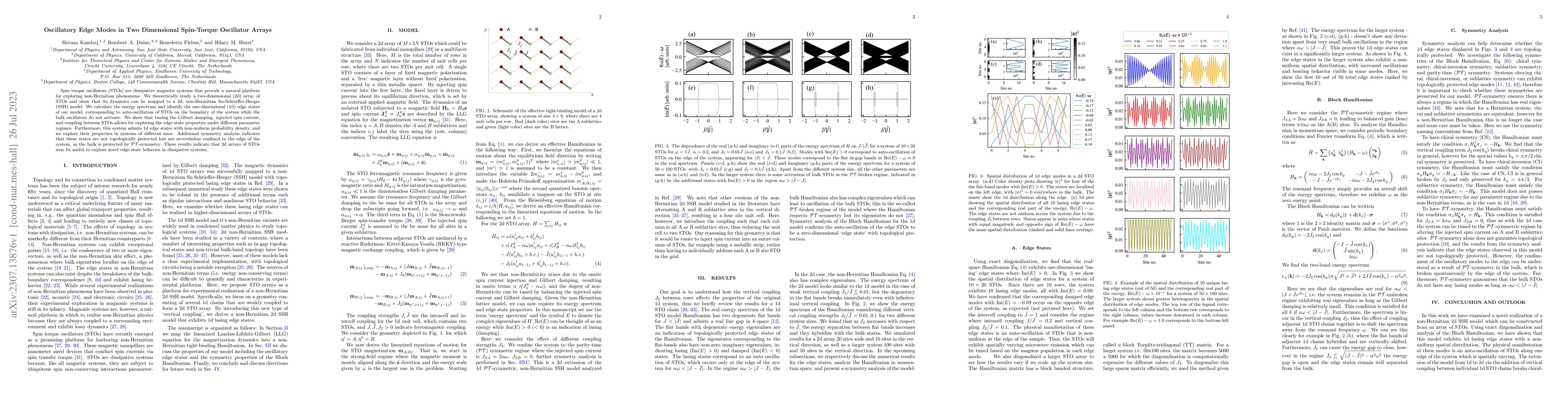 Thumbnail for Oscillatory Edge Modes in Two Dimensional Spin-Torque Oscillator Arrays