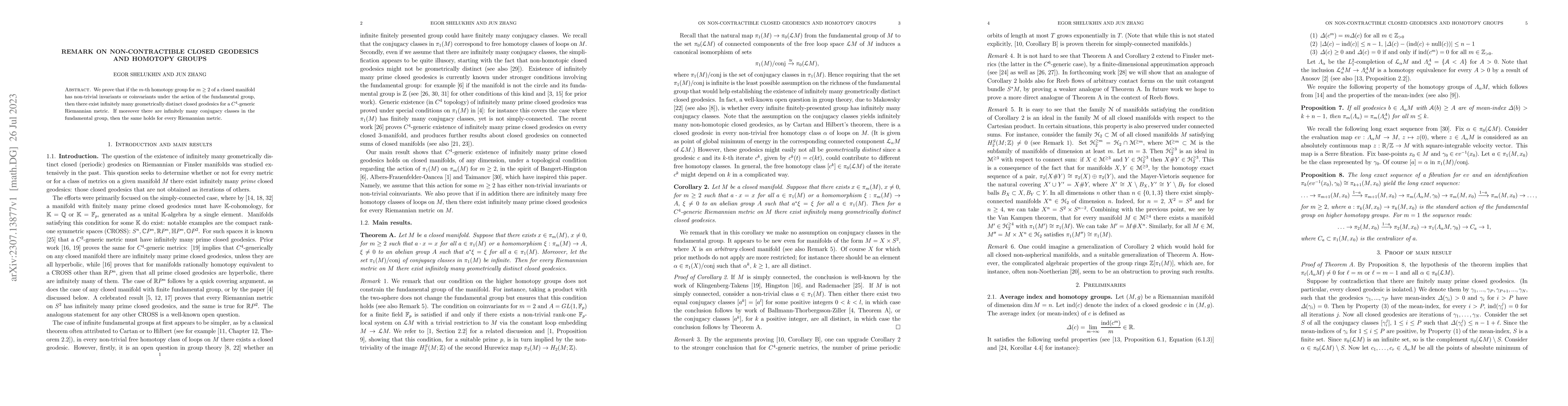 Thumbnail for Remark on non-contractible closed geodesics and homotopy groups