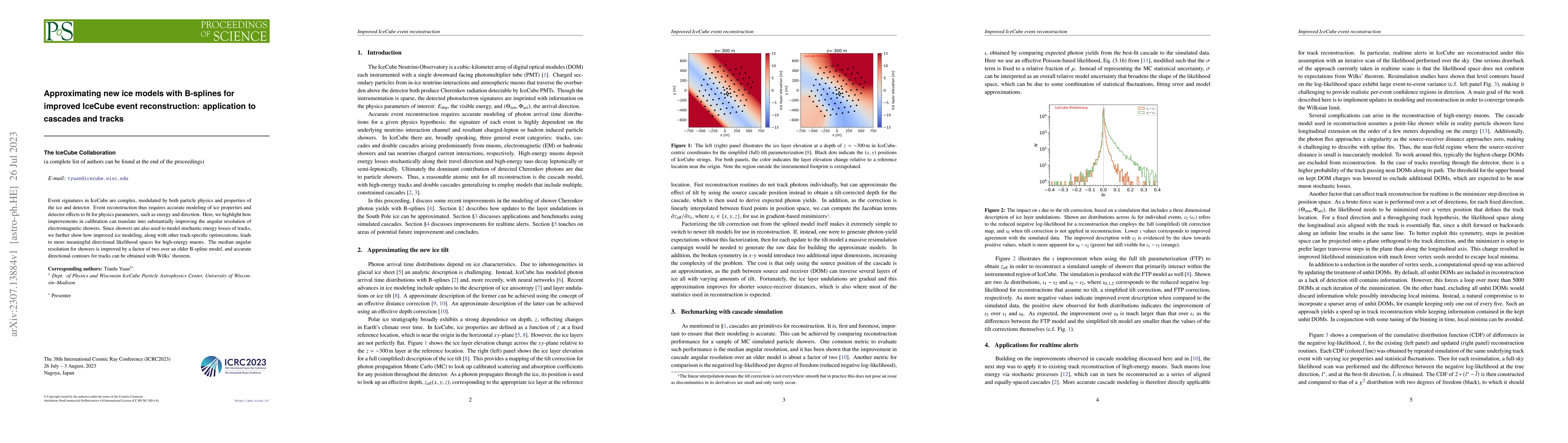 Thumbnail for Approximating new ice models with B-splines for improved IceCube event
  reconstruction: application to cascades and tracks