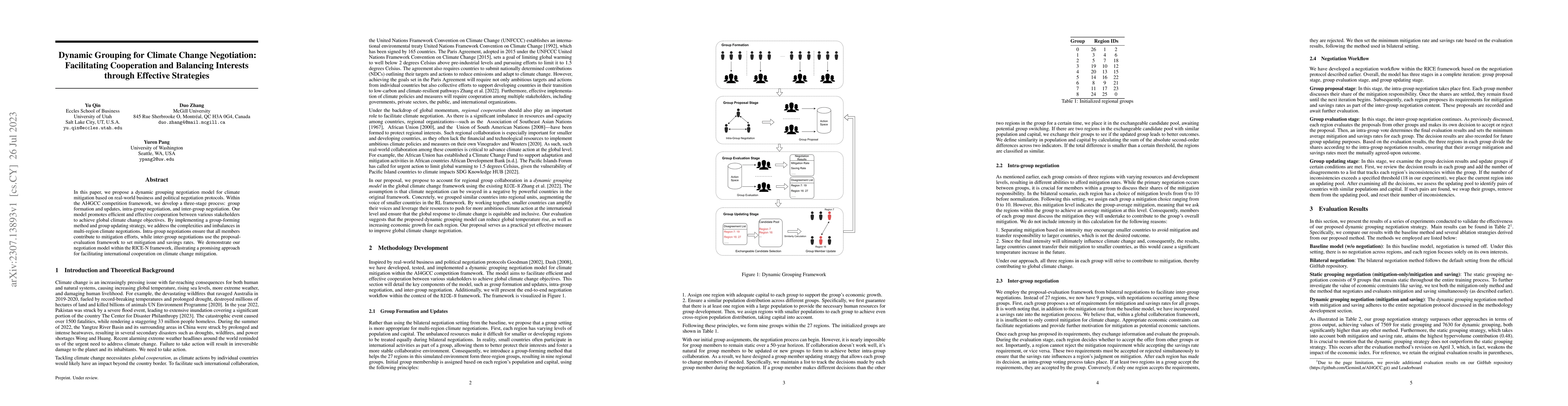 Thumbnail for Dynamic Grouping for Climate Change Negotiation: Facilitating
  Cooperation and Balancing Interests through Effective Strategies