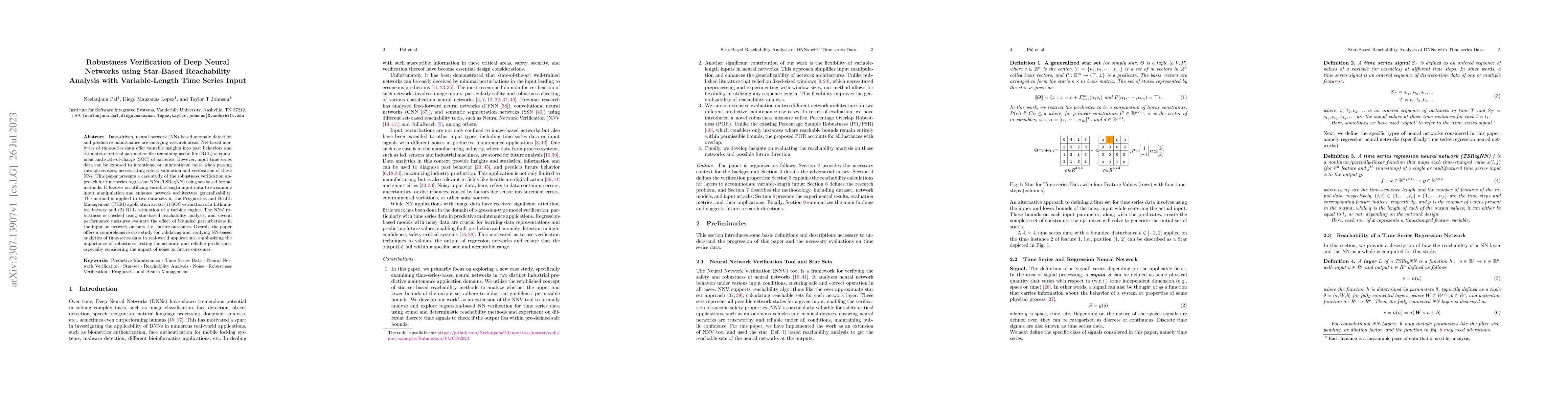 Thumbnail for Robustness Verification of Deep Neural Networks using Star-Based
  Reachability Analysis with Variable-Length Time Series Input